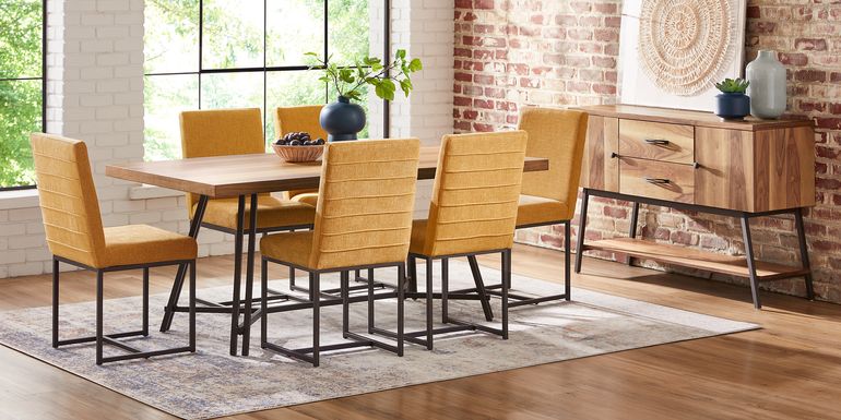Loft Side Brown 8 Pc Dining Room with Sunflower Chairs
