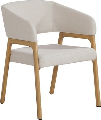 Logen Natural Outdoor Arm Chair with Beige Cushions