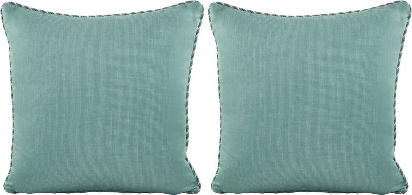 Turquoise Solid Indoor/Outdoor Accent Pillow, Set of Two