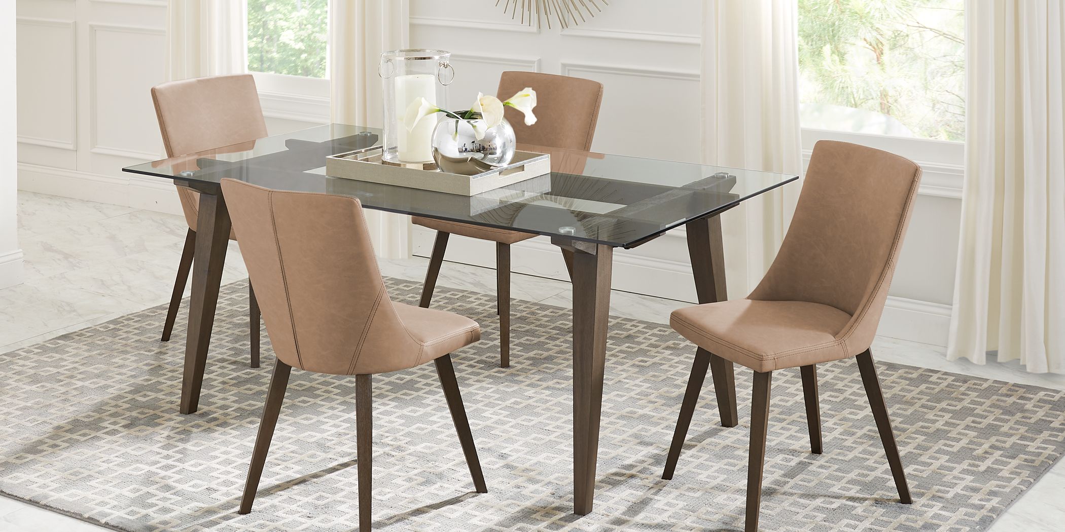 Lunetta Brown 5 Pc Dining Room with Dark Brown Chairs