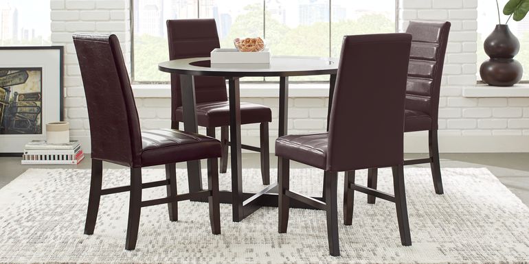 Mabry Espresso 5 Pc Dining Set with Brown Chairs