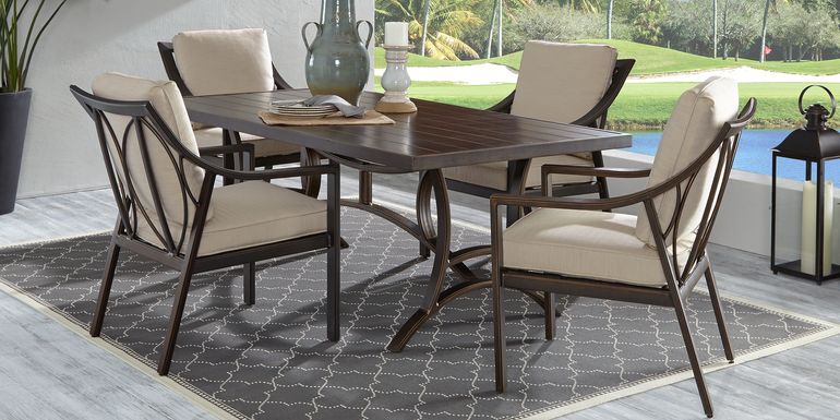 Manchester Hill Antique Bronze 5 Pc Rectangle Outdoor Dining Set