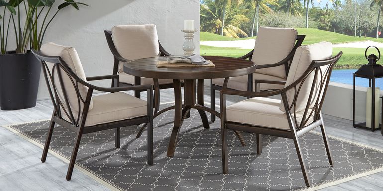 Manchester Hill Antique Bronze 5 Pc Round Outdoor Dining Set