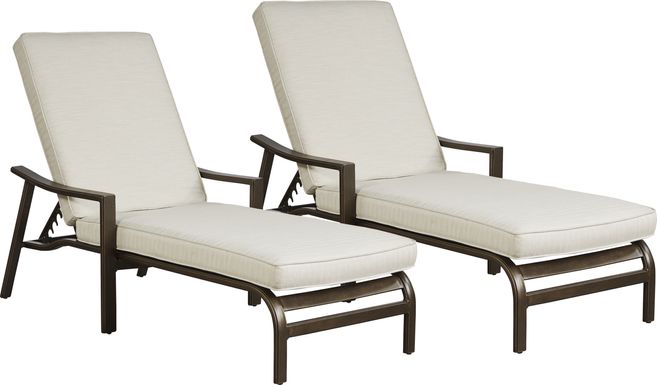 Manchester Hill Antique Bronze Outdoor Chaises, Set of 2