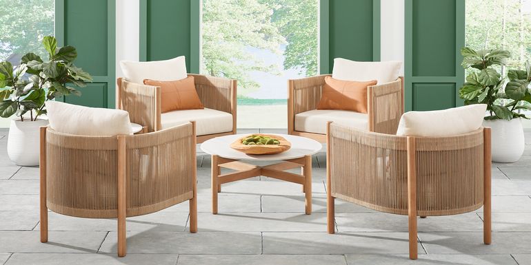 Marche Beige 6 Pc Outdoor Chat Set