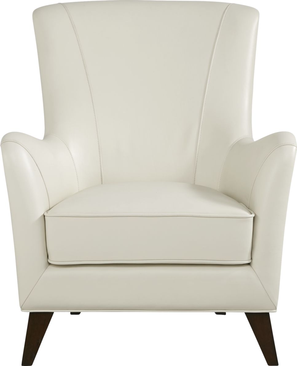 Ivory leather accent chair new arrivals