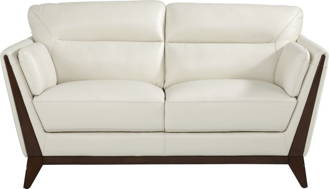 Marchese Ivory Leather Loveseat