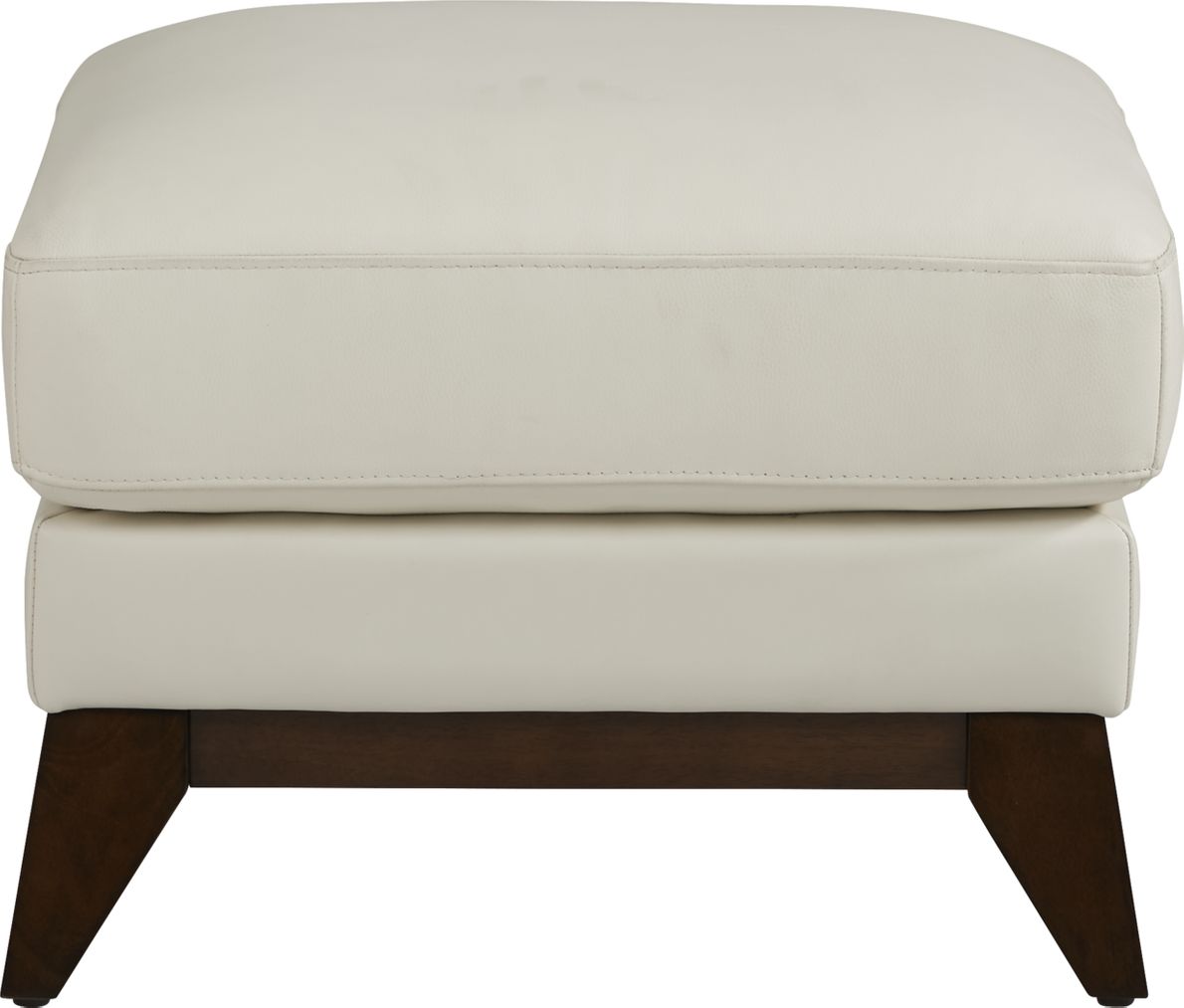 Ivory leather online ottoman