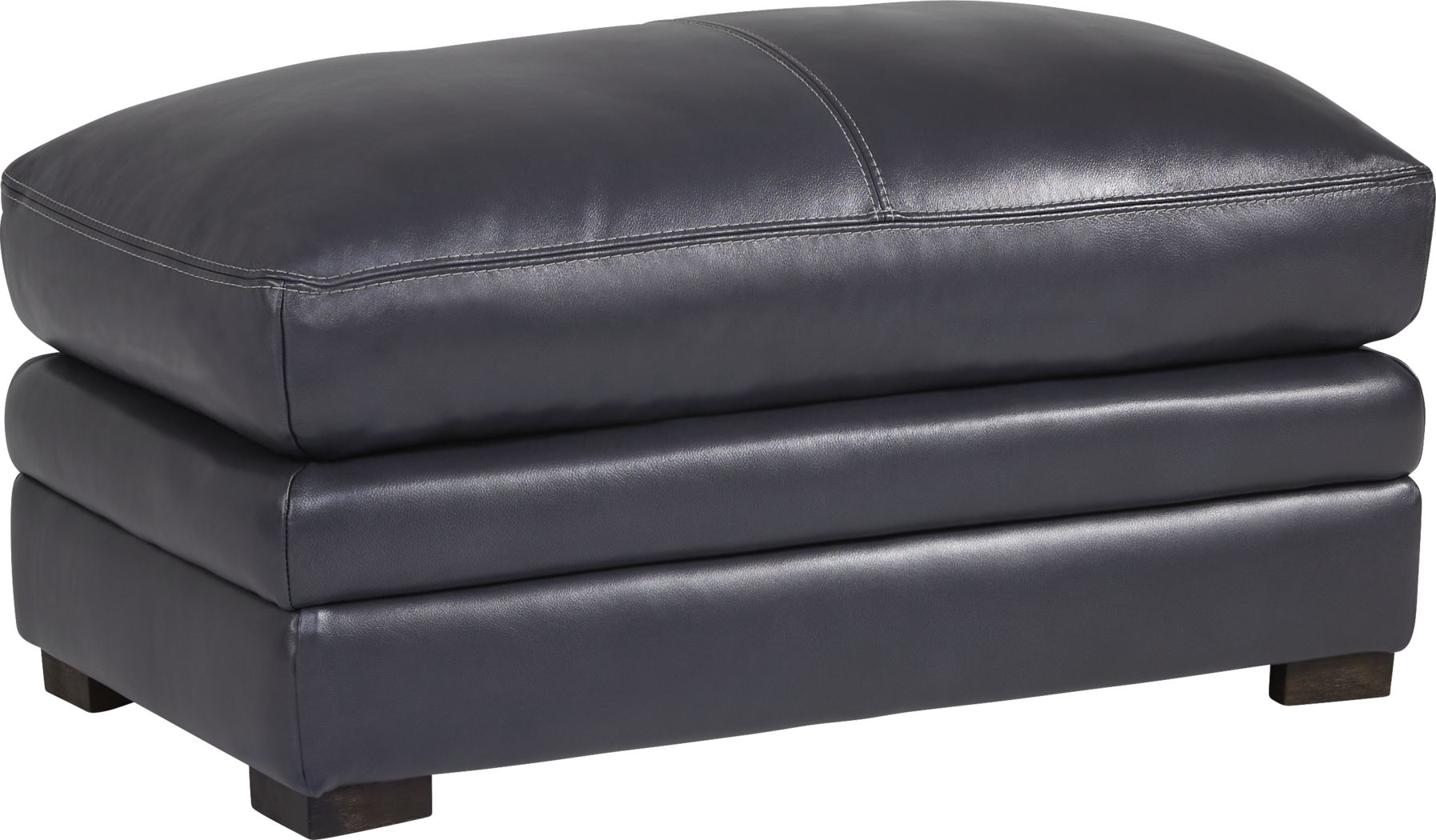 Dark blue store leather ottoman