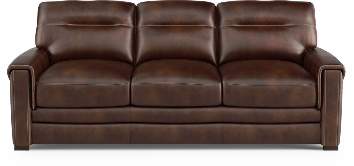 Margallo brown store leather sofa