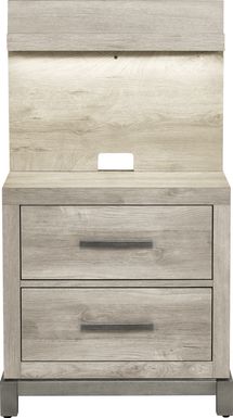 Maxton Place Gray Nightstand with Pier