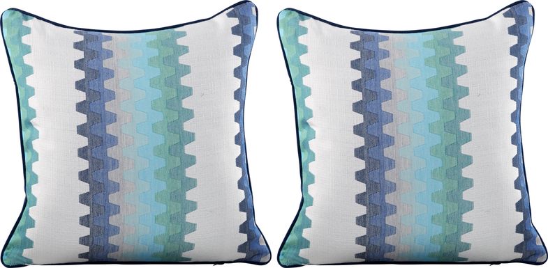 Accordion Geo Seaport Indoor/Outdoor Accent Pillow, Set of Two