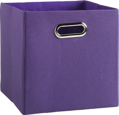 Kids Meg Purple Solid Square Storage Bin