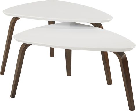 Melodina White 2 Pc Nesting Cocktail Table