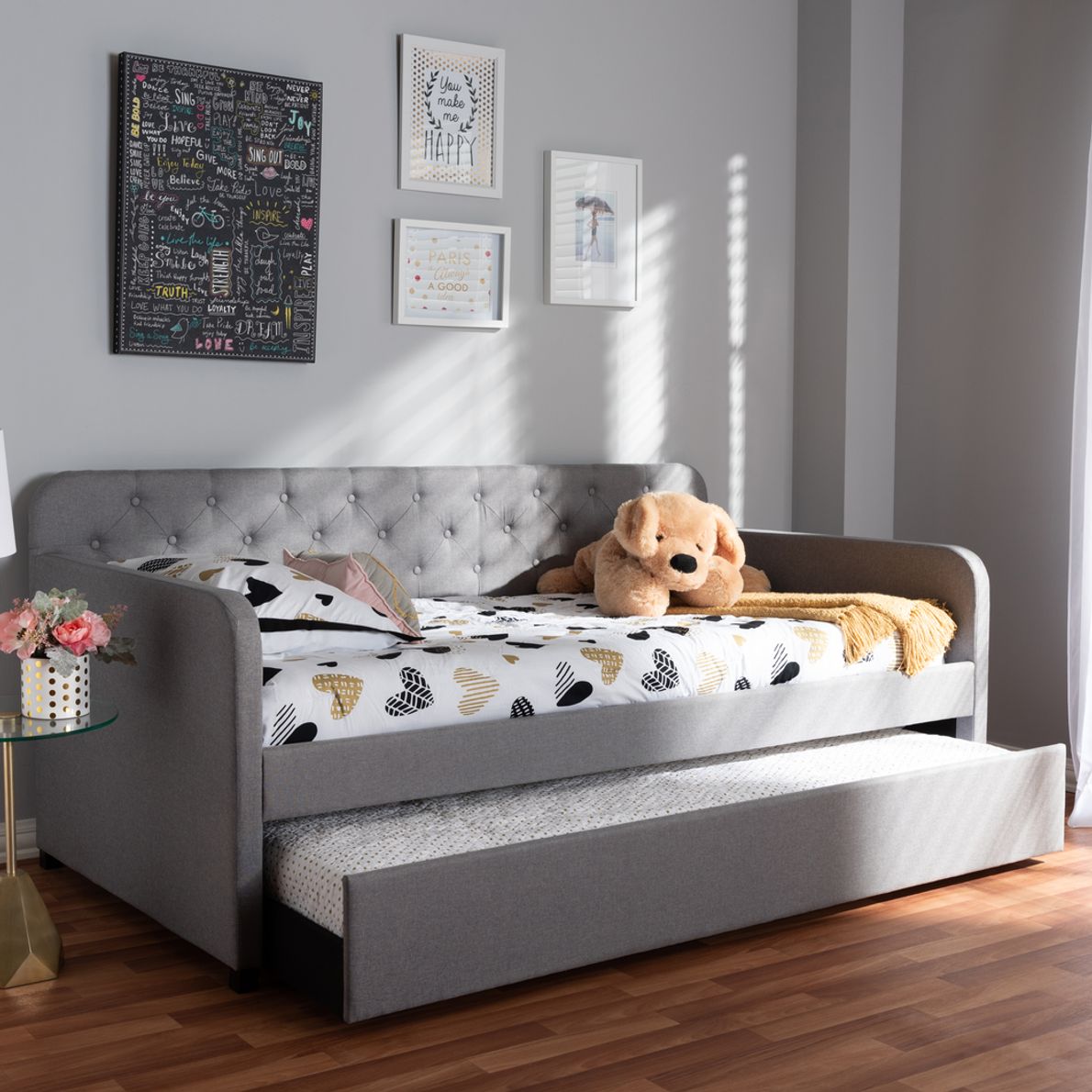 Gray twin daybed store with trundle