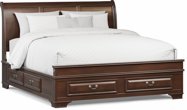 Mill Valley II Cherry 3 Pc King Sleigh Bed with Storage