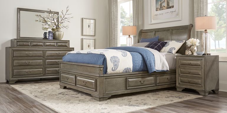 Mill Valley II Gray 5 Pc Queen Sleigh Bedroom with Storage