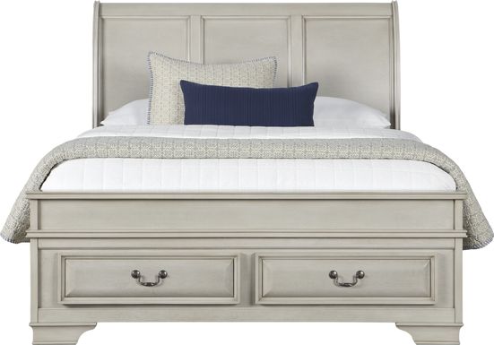 Mill Valley II White 3 Pc King Sleigh Bed with Storage