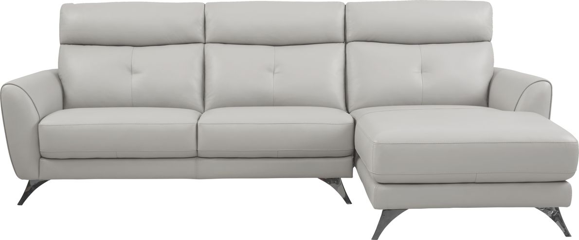 Grey leather sectional rooms shop to go