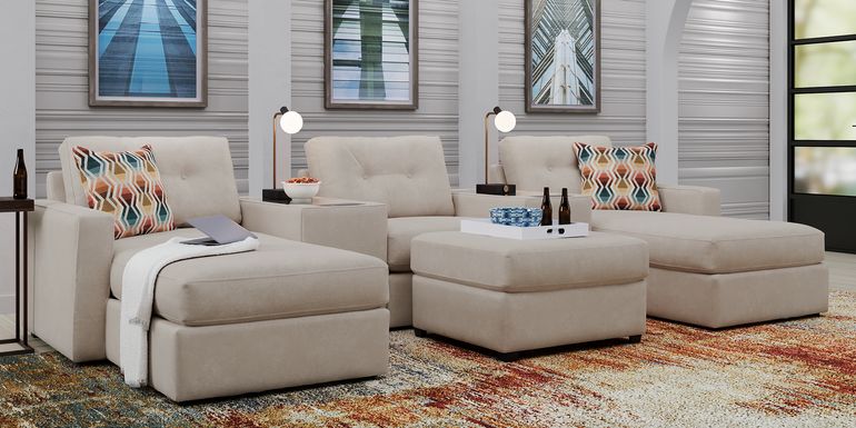 ModularOne Beige 6 Pc Sectional with Media Consoles