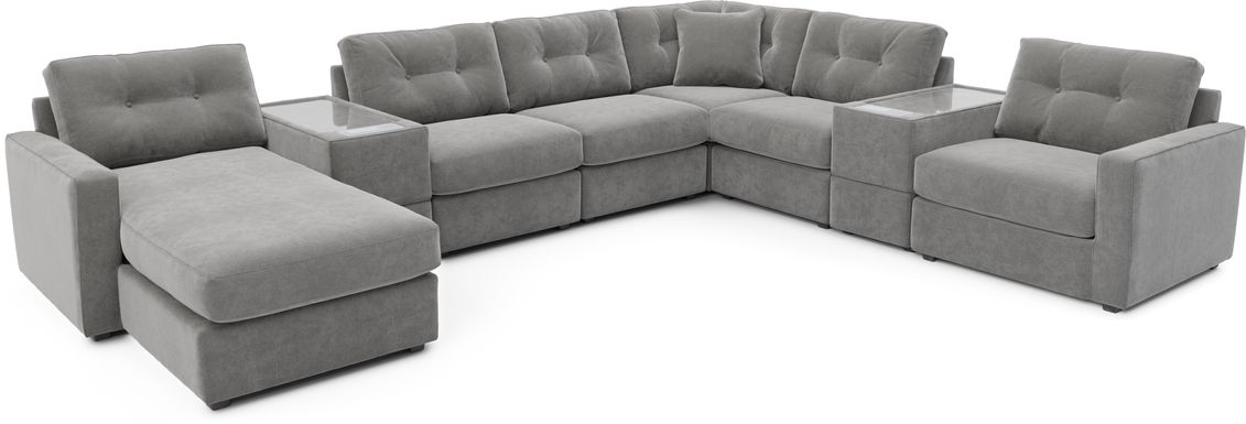 ModularOne Gray 8 Pc Sectional with Media Consoles