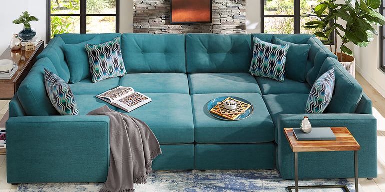 ModularOne Teal 8 Pc Sectional