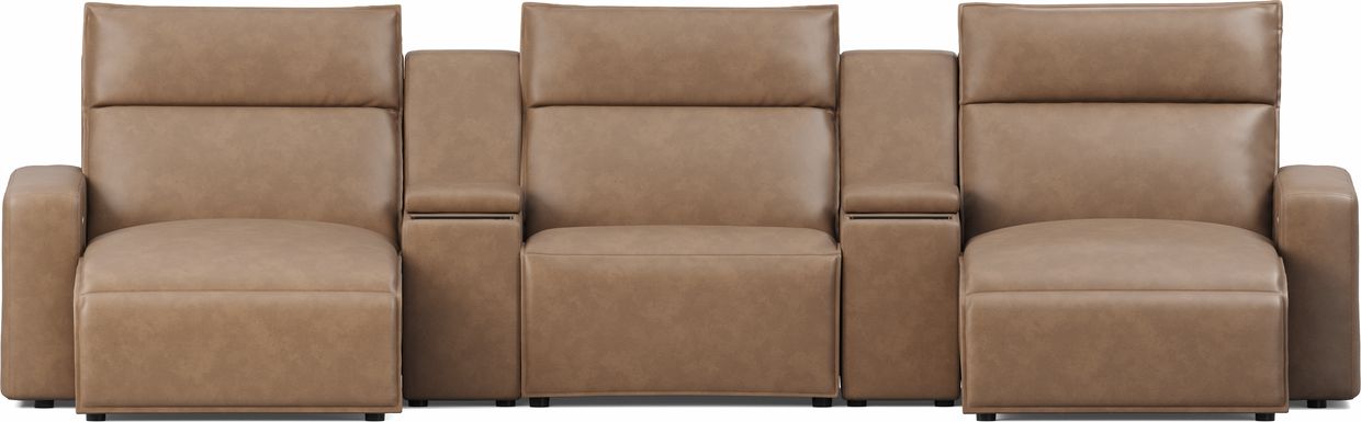 Saddle 5 Pc Dual Power Reclining ModularTwo with Media Consoles