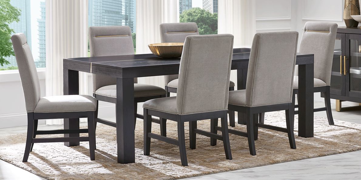 Montpelier Charcoal 5 Pc Dining Room w Gray Side Chairs Rooms To Go