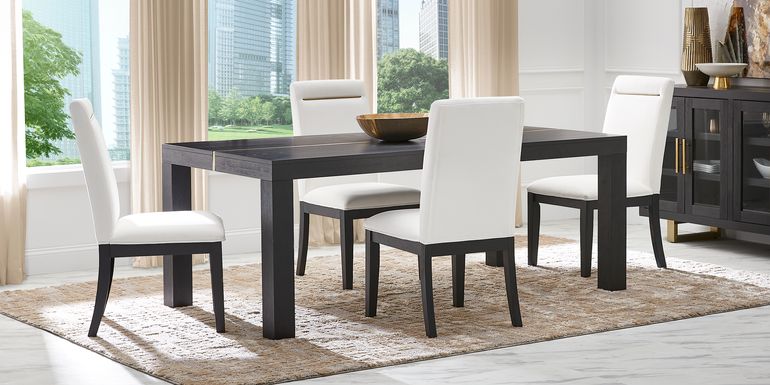 Montpelier Charcoal 5 Pc Dining Room with White Side Chairs