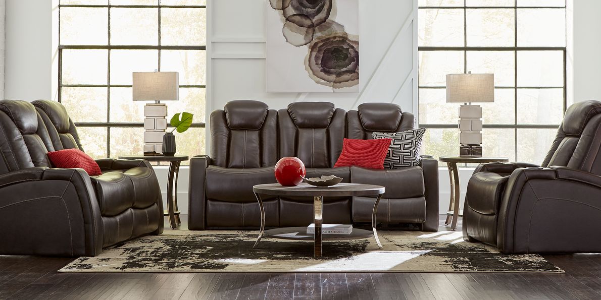 Living spaces best sale power reclining sofa