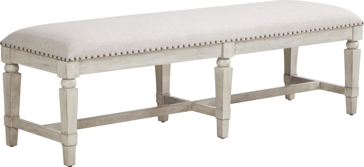 Morlan Road White Upholstered Dining Bench Rooms To Go