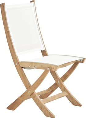 Pleasant Bay Natural Outdoor Folding Sling Dining Chair