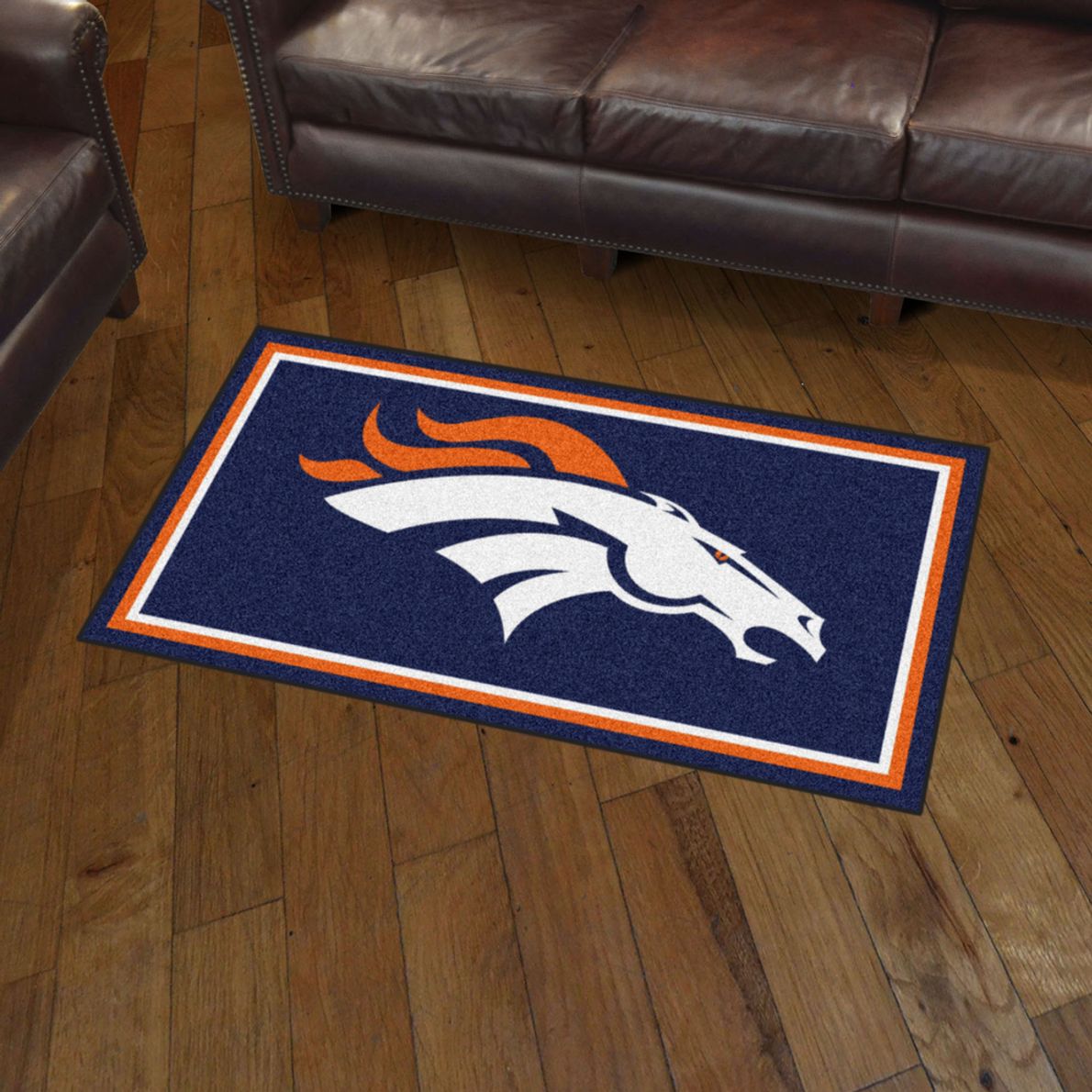 Living Room Denver Broncos Rugs NFL Chrome Sports Team Rugs