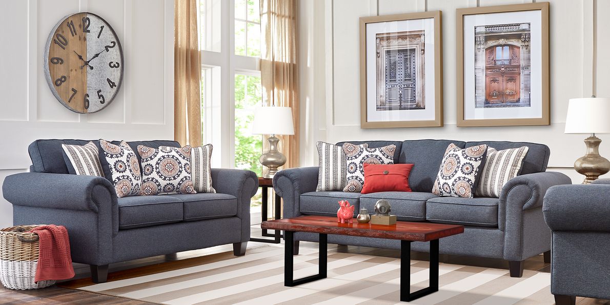 Denim living deals room set