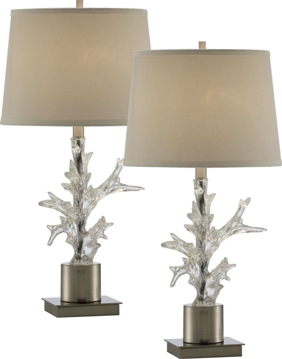 Ocean Heights Silver Set of 2 Lamps