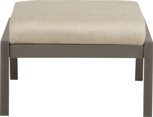 Ocean Tide Gray Outdoor Ottoman with Cushion