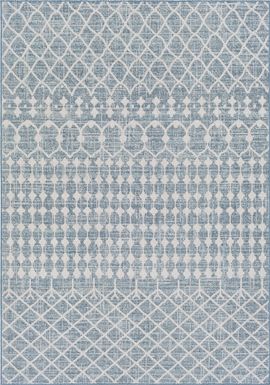 Oistins Bay Dark Blue 7'10 x 10'2 Indoor/Outdoor Rug