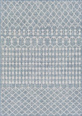 Oistins Bay Dark Blue 7'10 x 10'2 Indoor/Outdoor Rug