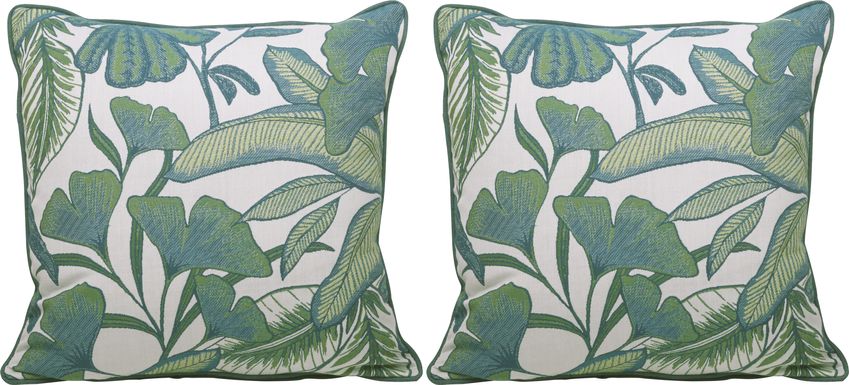 Lavish Palm Green Indoor/Outdoor Accent Pillow, Set of Two