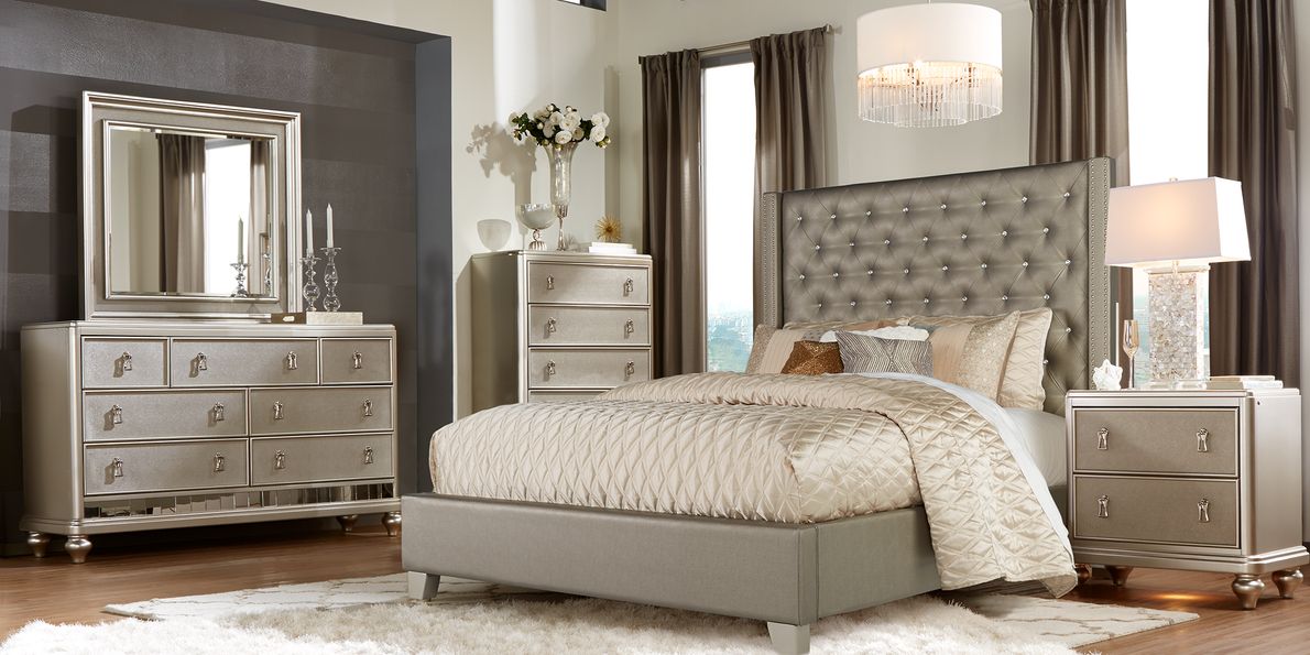 Rooms to go store silver bedroom set