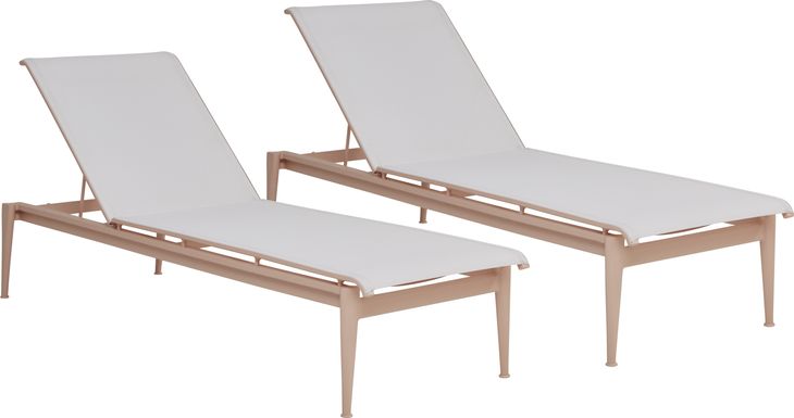 Park Walk Blush Outdoor Chaise, Set of 2