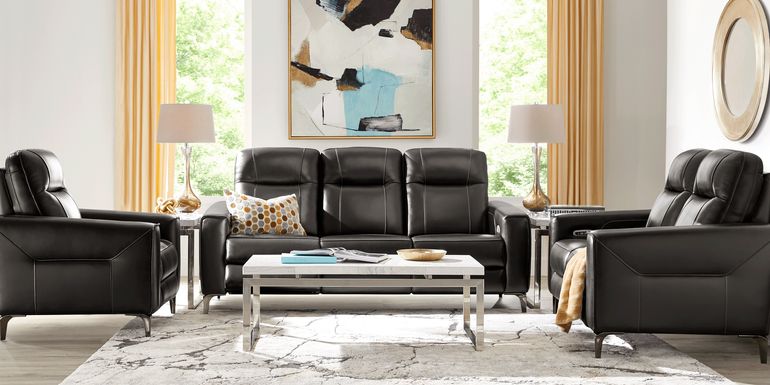 Parkside Heights Black Cherry Leather 2 Pc Dual Power Reclining Living Room
