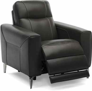 Parkside Heights Black Cherry Leather Dual Power Recliner