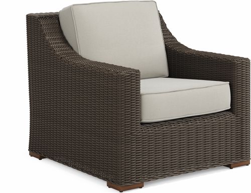 Patmos Brown Outdoor Chair with Linen Cushions