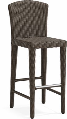 Patmos Brown Wicker Outdoor Barstool