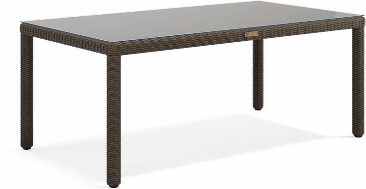 Patmos Brown Wicker Rectangle Outdoor Dining Table