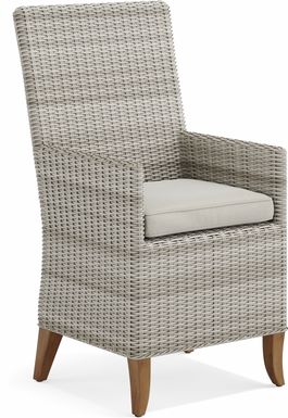 Patmos Gray Outdoor Arm Chair with Linen Cushions