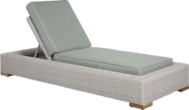 Patmos Gray Outdoor Chaise with Moss Cushions