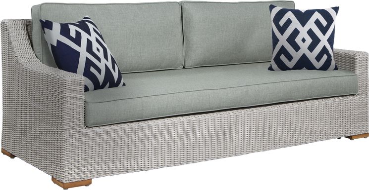 Patmos Gray Outdoor Sofa with Moss Cushions