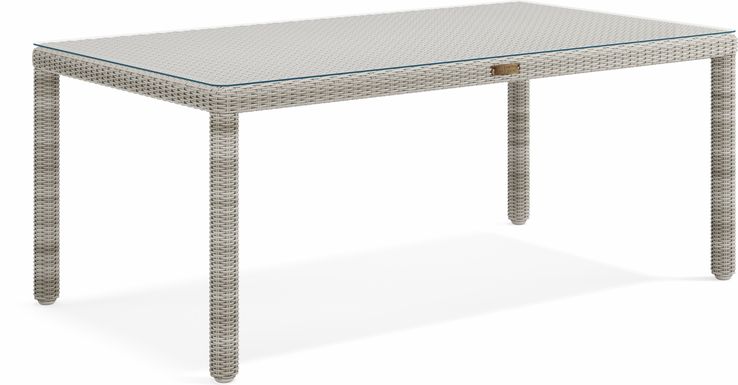 Patmos Gray Wicker Rectangle Outdoor Dining Table